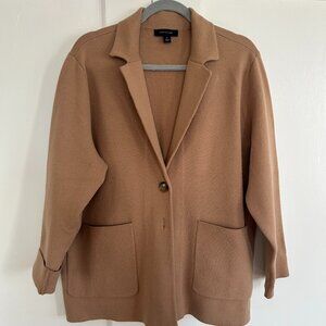 Ann Taylor Camel Knit Blazer Jacket – Size XL